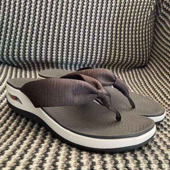 Skechers Arch Fit Sunshine grey flip flop sandal women’s shoe size 10 - Picture 2 of 10